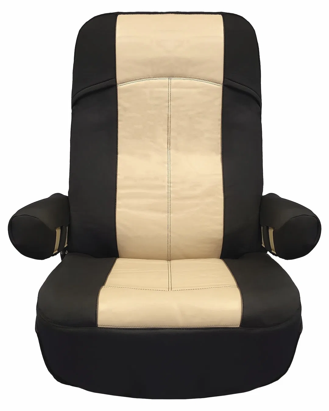 C895 – RV DESIGNER Seat Cover, Fit Co-Pilot Seats Padded Double Pack Gripfit Design Leather Like Fabric Black/ Tan FM...